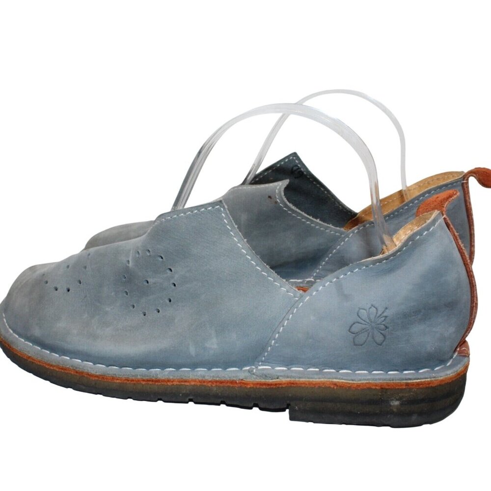 Turkish Size EU 41 US 10.5 Blue Suede Leather Handmade Loafer Slip On Shoes - Picture 6 of 12